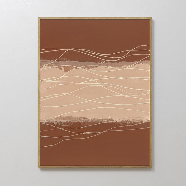 Terracotta Currents Canvas Art - Vertical