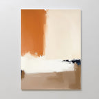 Add bold, vertical blocks of burnt orange, beige, and tan to your space with the Terracotta Edge Canvas Art – Vertical. This contemporary abstract print features soft white and black accents—ideal for modern living rooms with light walls.