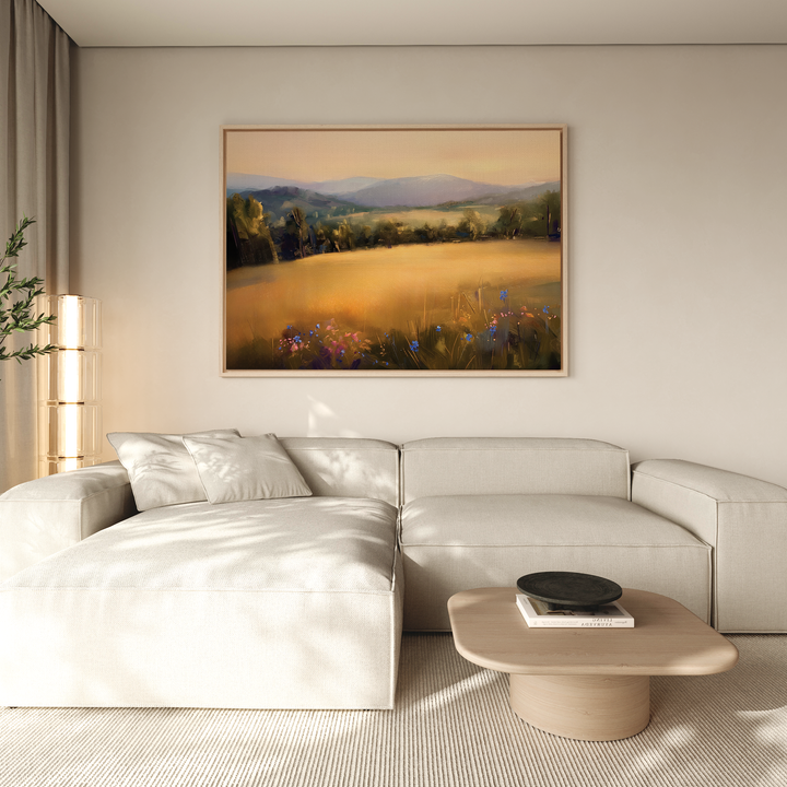 Golden Horizon Abstract Canvas Art