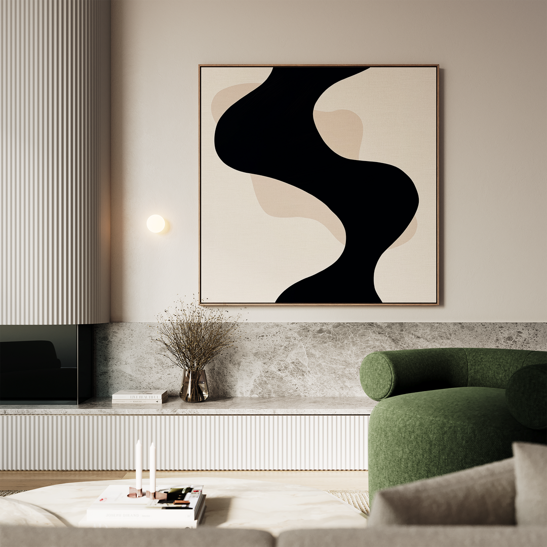 Flowing Noir Abstract Canvas Art