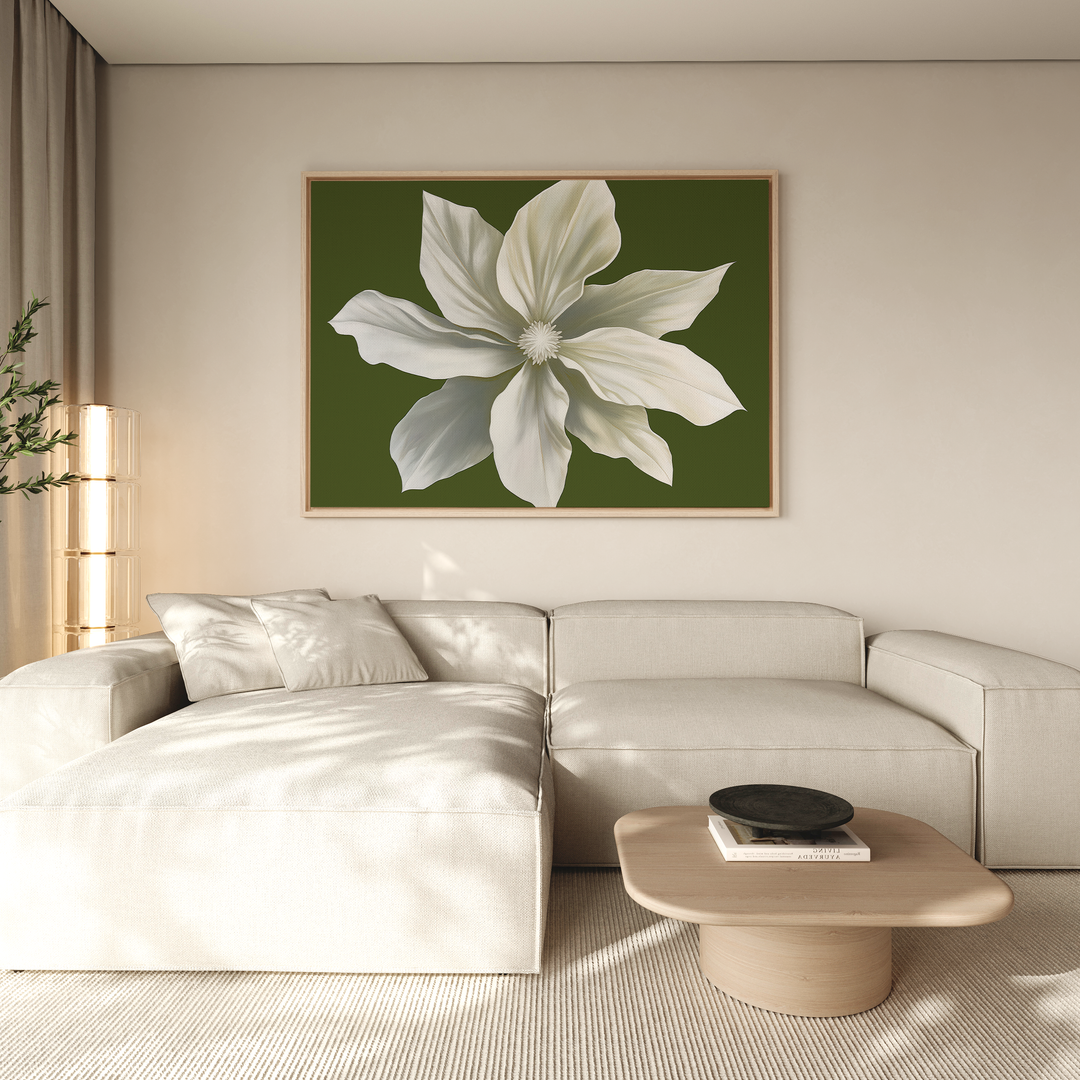 White Petal Oasis Abstract Canvas Art