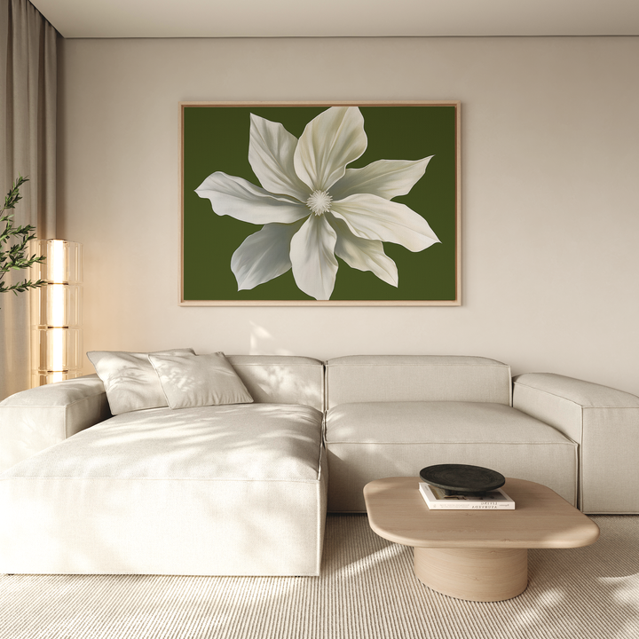 White Petal Oasis Abstract Canvas Art