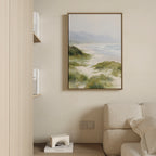 The Windswept Dunes Canvas Art - Vertical brings a serene, coastal vibe to your space—a calming decor piece for your wall.