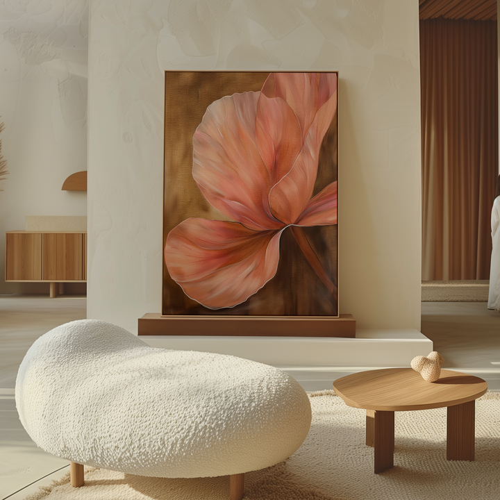 Blush Petals Abstract Canvas Art